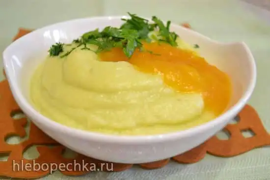 Нежное пюре из картофеля, с цветной капустой и авокадо