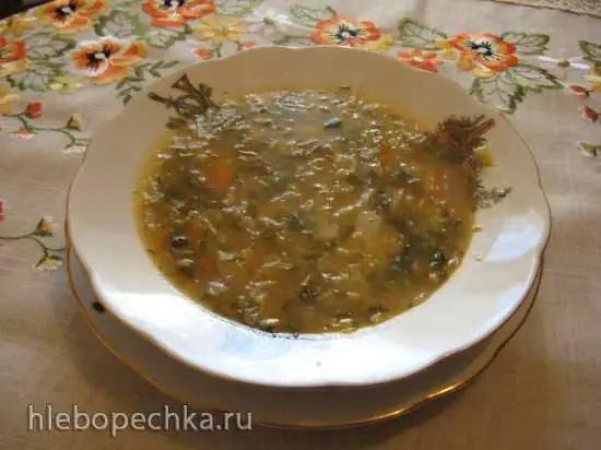 Зелёные щи с щавелем и кукурузной крупой (Мультиварка Redmond RMC-02)