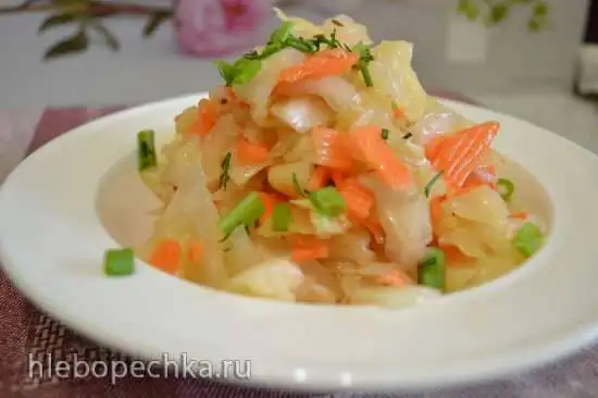 Капуста белокочанная, заквашенная (естественной ферментации), с пониженным содержанием соли