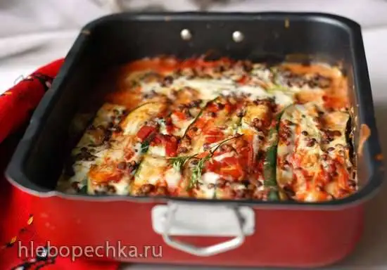 Лазанья из цукини с чечевицей и эстрагоном