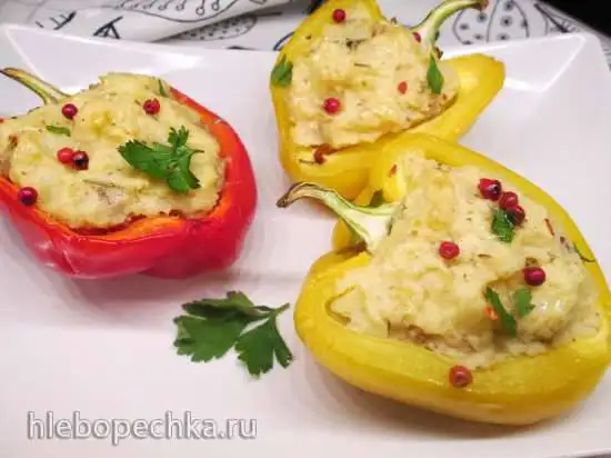 Перец с мясом под картофельной шапочкой