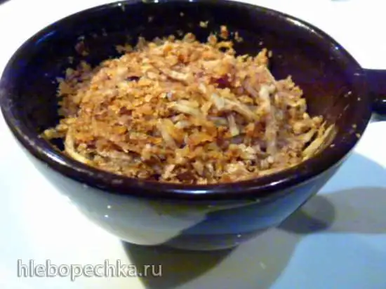 Запеканка из картофеля, печеных каштанов и грецких орехов