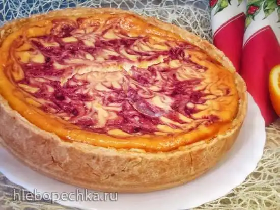 Чизкейк апельсиновый с маскарпоне и ягодным желе
