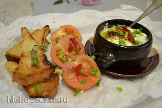 Яйца кокот в формочках в купольном электрогриле