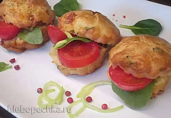 Маффины с ветчиной и вялеными томатами