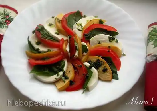 Капрезе с запеченной айвой по-русски