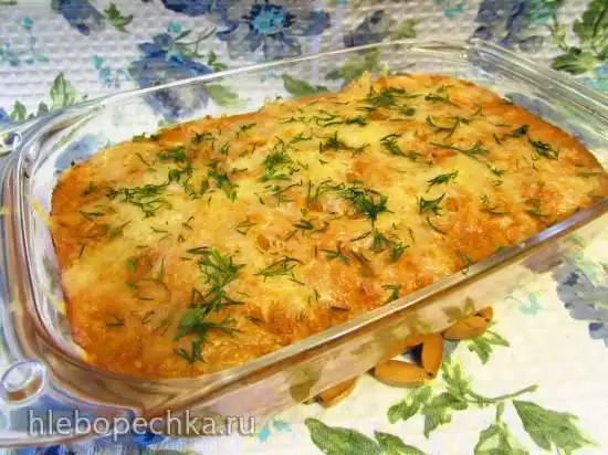 Запеканка с рисовыми хлопьями и курицей