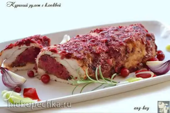 Куриный рулет с клюквой