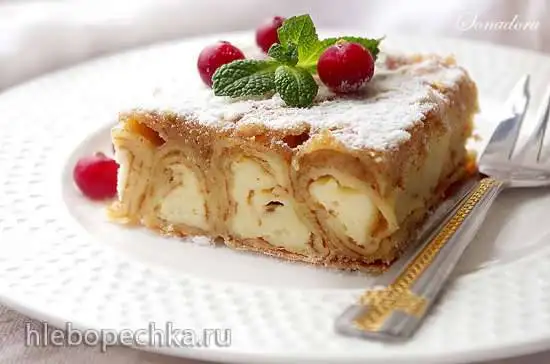Миндальный клафути с блинчиками и рикоттой