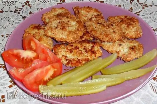 Запечённые в кокосовой панировке куриные нагетсы