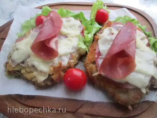 Телячья котлета под сырной корочкой  или cotoletta alla bolognese