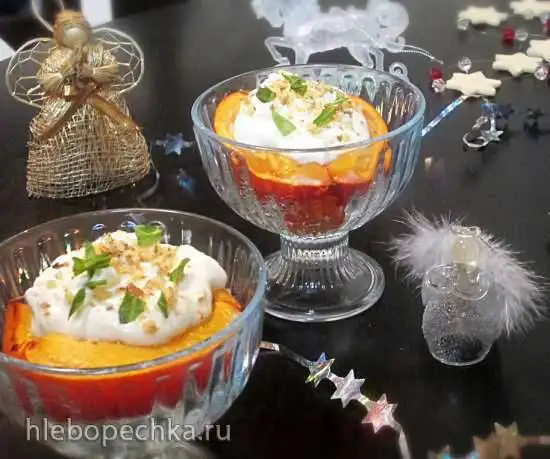 Карамельная хурма с лимонным маскарпоне