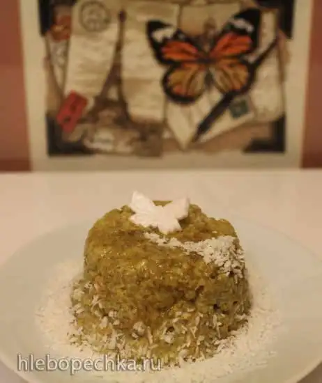 Каша из ячневой крупы с хурмой и гарам масалой на кокосовом молоке, томленая в духовке (постная)