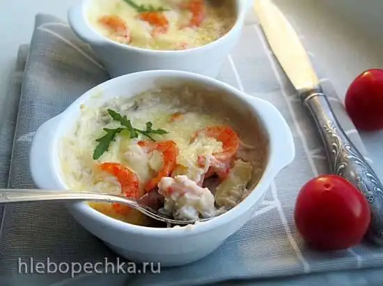 Креветочный жюльен с грибами