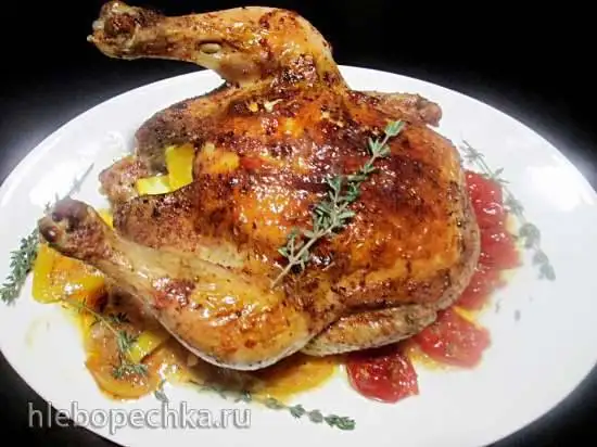 Лимонная курица, запеченная в масле с аджикой