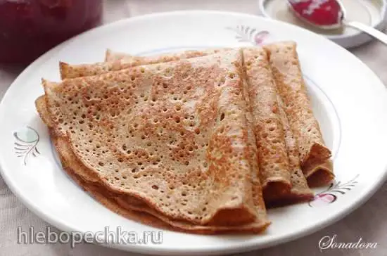 Блины дрожжевые с цельнозерновой мукой