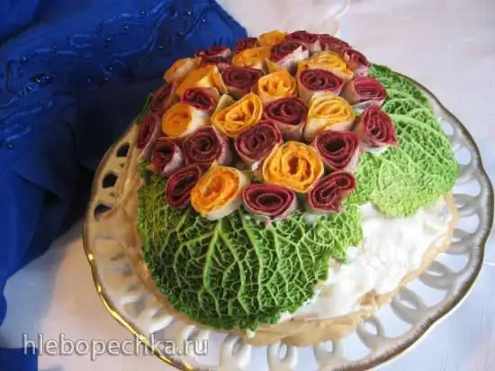 Блинный торт закусочный «Букет»
