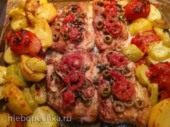 Форель с овощами по-итальянски