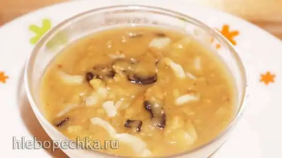 Горошница с грибами и лапшой