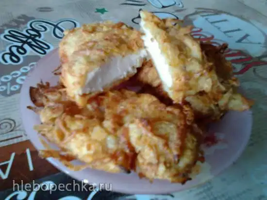 Куриная грудка в чипсах и сыре, запечённая в духовке