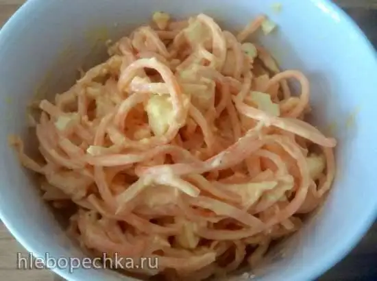 Морковный салат с яйцом