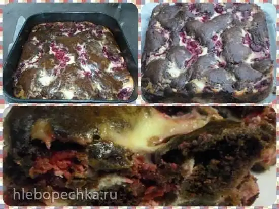 Брауни с вишней и творогом