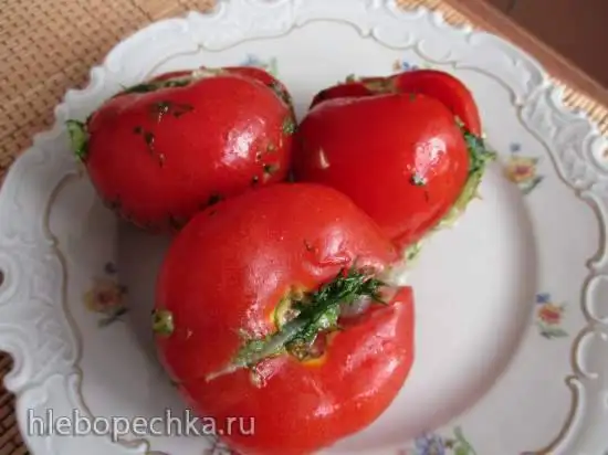 Помидоры солёные быстрым способом (рецепт И. И. Лазерсона)