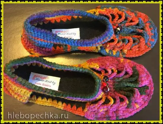 Женские ажурные туфельки крючком