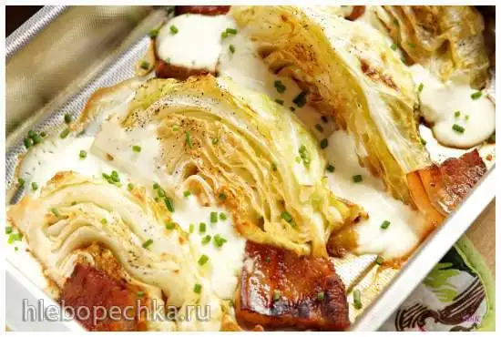 Капуста белокочанная, запеченная в духовке