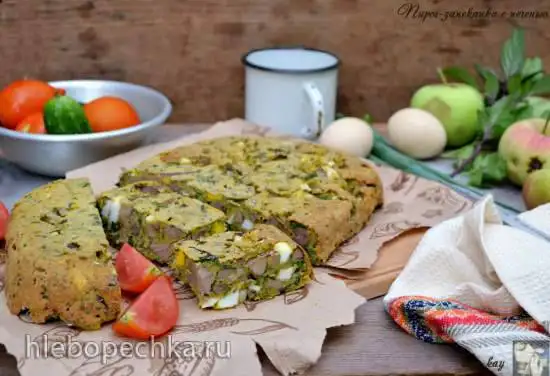 Пирог-запеканка с печенью