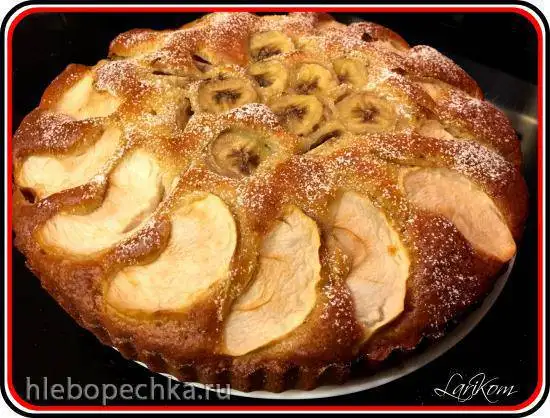 Кекс с яблоком и бананом на кефире