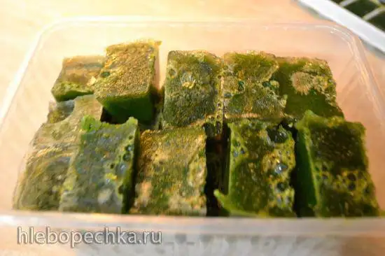 Кубики из сока стеблей сельдерея замороженные