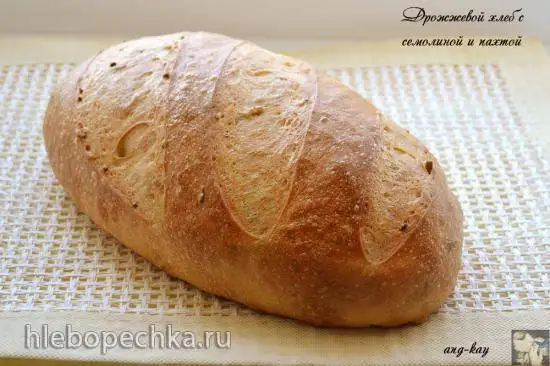 Дрожжевой хлеб с семолиной и пахтой