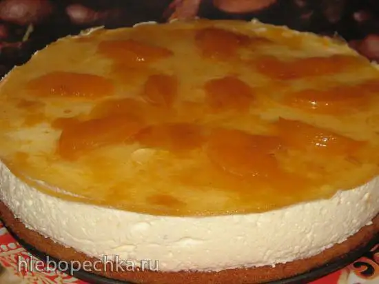 Торт с маскарпоне и консервированными персиками