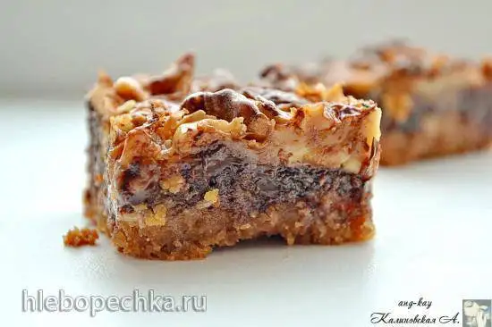 Бары тоффи с орехами, шоколадом и кокосом