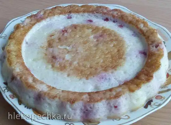 Запеканка творожно-рисовая с вишней (утилизация рисовой каши)