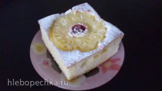 Пирог «Пышка» с фруктами на кефире