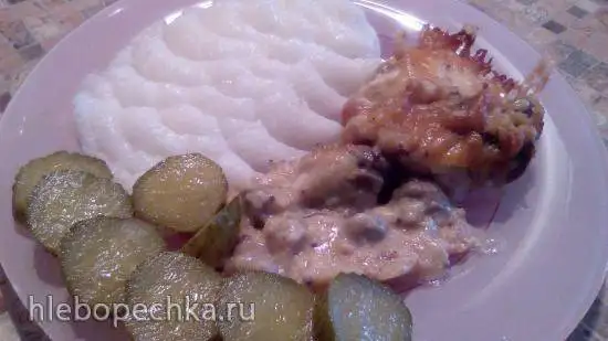 Куриное филе с грибами а-ля Жульен