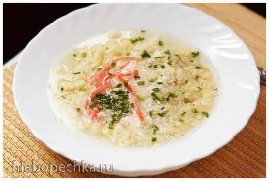 Суп с кускусом и крабовыми палочками