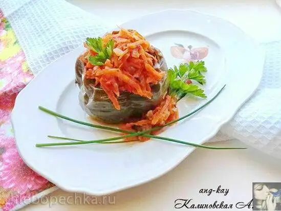 Перец, фаршированный булгуром и грибами (постный)