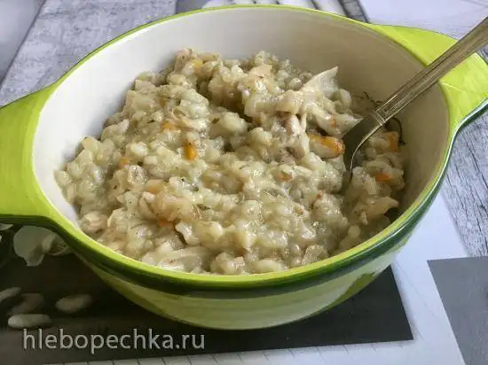 Перлово-рисовая  каша с курицей в медленноварке