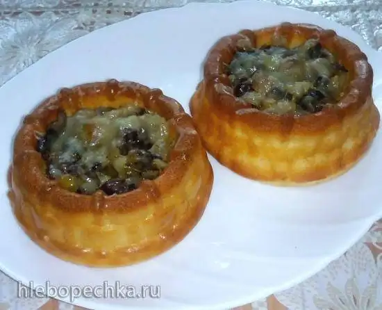 Закусочные лукошки с грибами