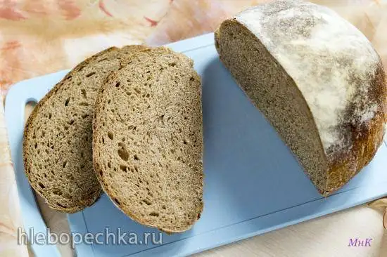 Хлеб с 40% ржаной муки и тмином на закваске (Дж. Хамельман)