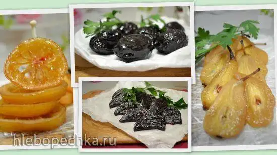 Фрукты десертные candied fruits, вяленые в электросушилке