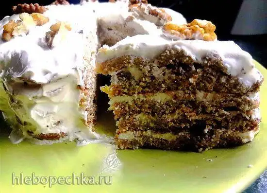 Диетический торт из овсяно-яблочного блина