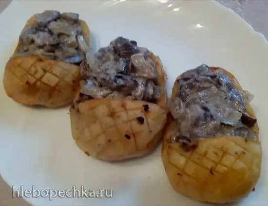 Картофельные лапти с грибами