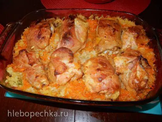 Курица с рисом в духовке
