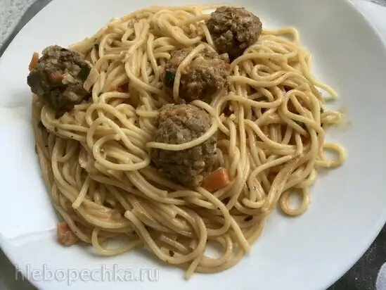 Спагетти под томатно-сливочным соусом с фрикадельками в Ninja® Foodi®