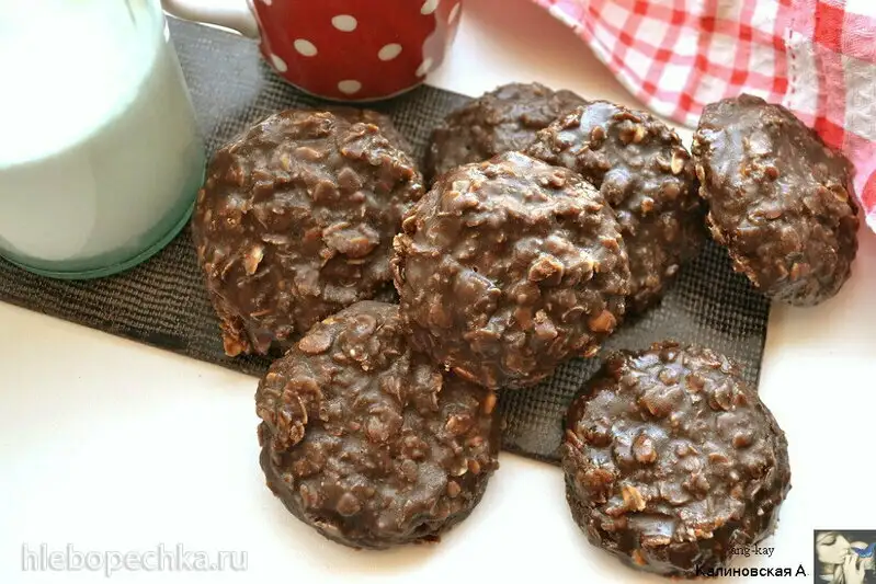 Овсяно-шоколадное печенье с арахисовым маслом без выпечки