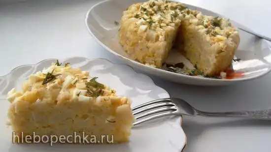 Пудинг из цветной капусты с яичным соусом (+видео)
